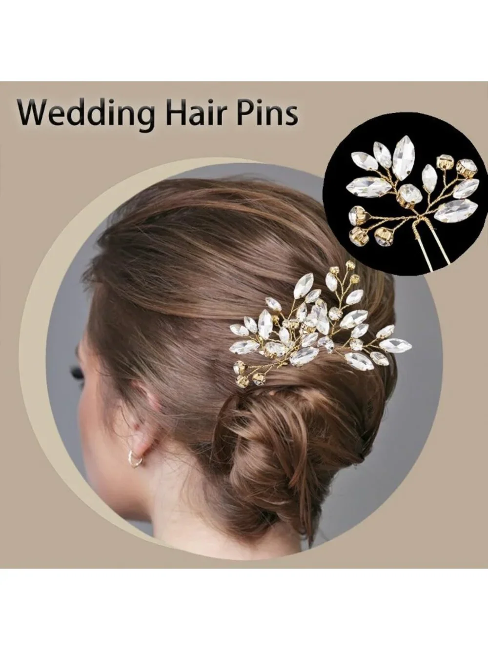 10 Pcs Rhinestone Bridal Hair Pins - Crystal Hair Accessories for Brides